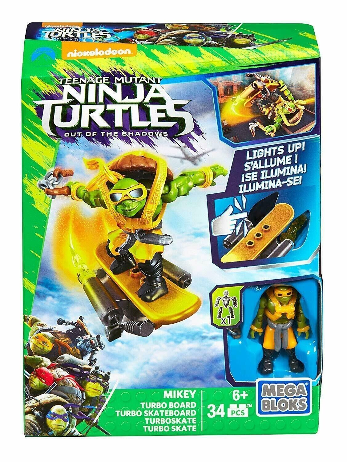 Mega Bloks Teenage Mutant Ninja Turtles Mikey Turbo Board